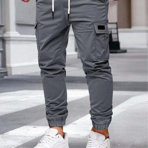 Herren Cargo-Hose mit elastischem Bund und multifunktionalen Taschen EB