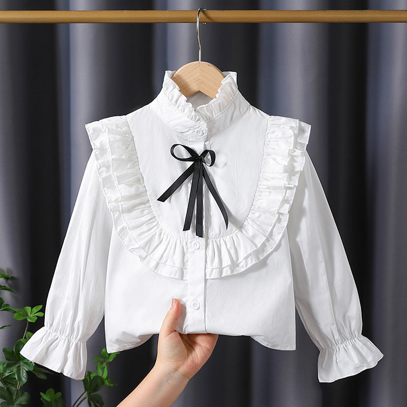 Mädchen verspielte Bluse mit Rüschendetails EB