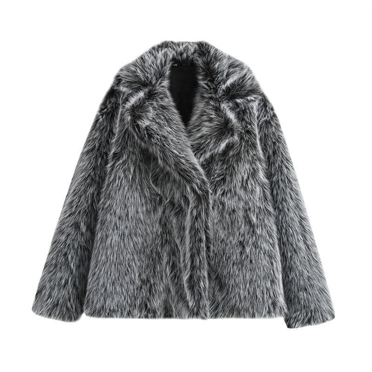 Damen Kuschelige Kunstfelljacke EB