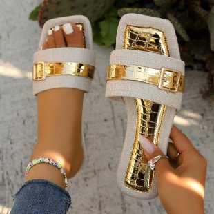 Damen Flip-Flops mit glamourösem Riemendesign EB
