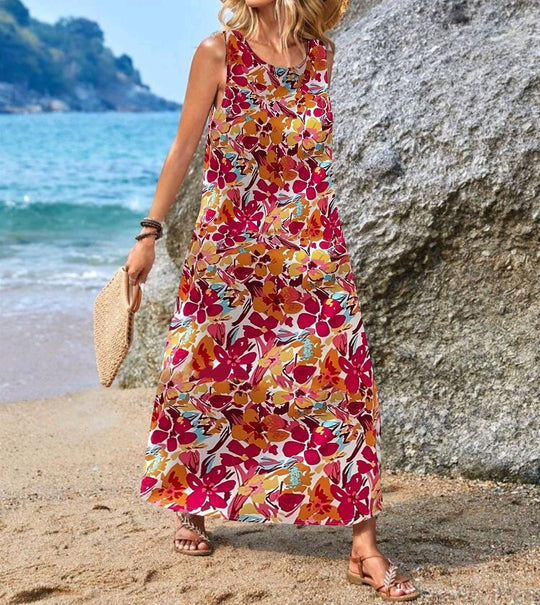 Damen Maxikleid mit einzigartigen Schmetterlingsdruck EB