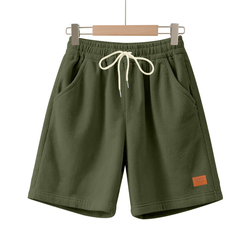 Herren nan lässige Bermudashorts aus feinstrukturiertem Baumwollmix mit elastischem Bund und Kordelzug EB