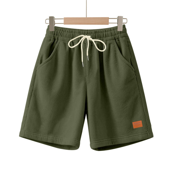 Herren nan lässige Bermudashorts aus feinstrukturiertem Baumwollmix mit elastischem Bund und Kordelzug EB