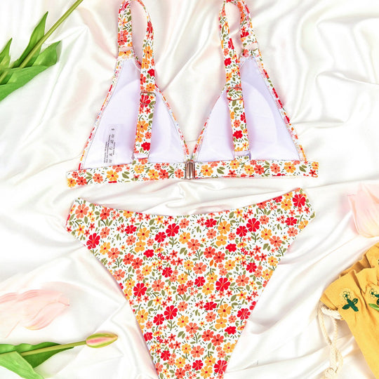 Damen Blumenmuster Bikini EB