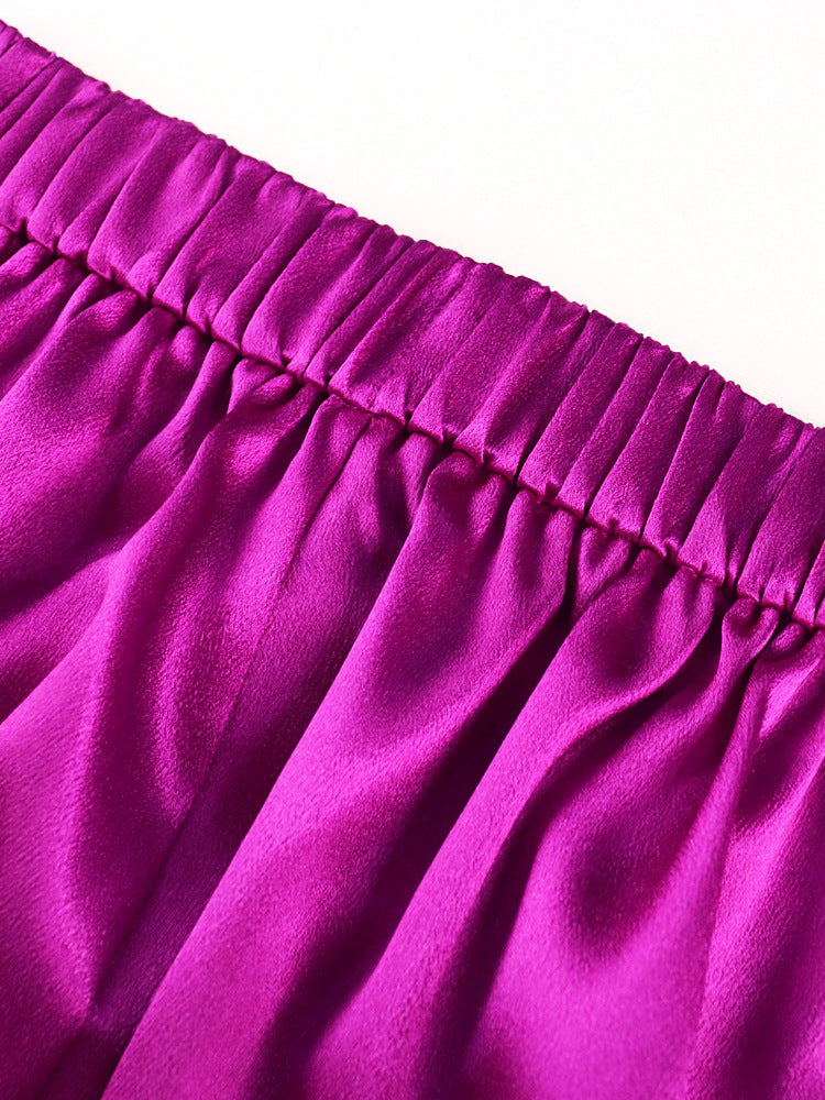Damen Weite Satin-Hose mit eleganter Taillierung EB