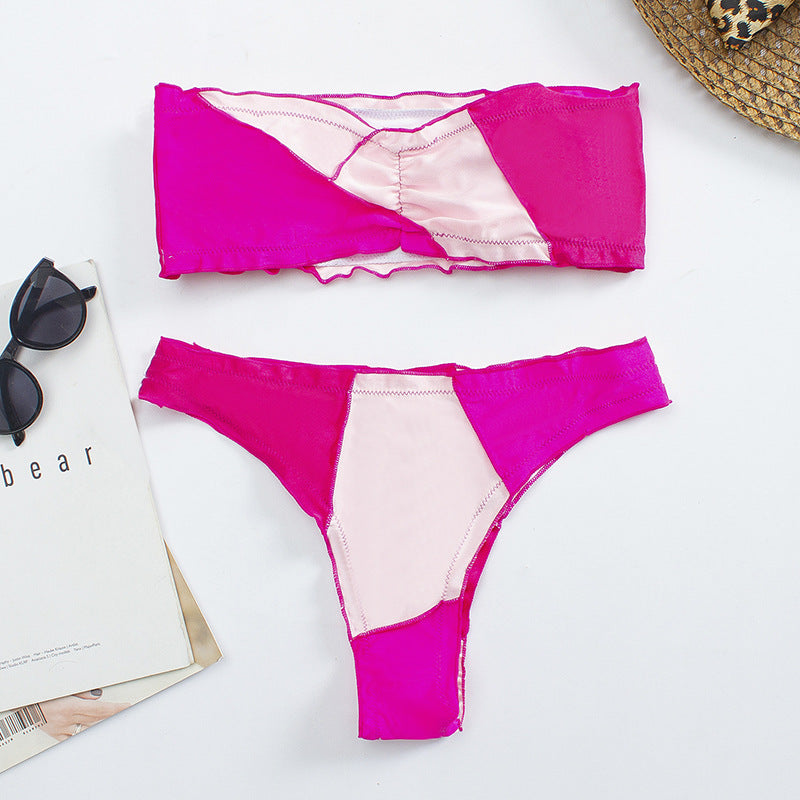 Damen Bandeau-Bikini mit Rüschendetails EB