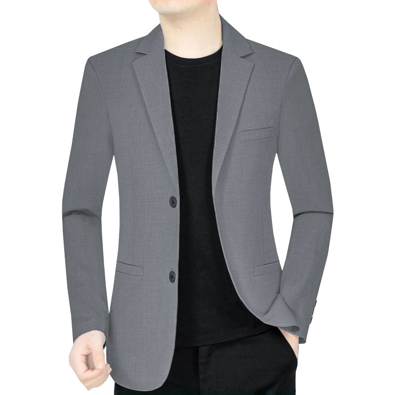 Herren Schmal geschnittenes Einreihiges City-Blazer mit strukturierter Wollmischung EB
