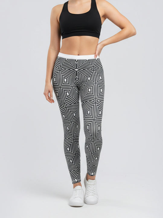 Damen Sportlegging mit stilvollem grafischen Design EB