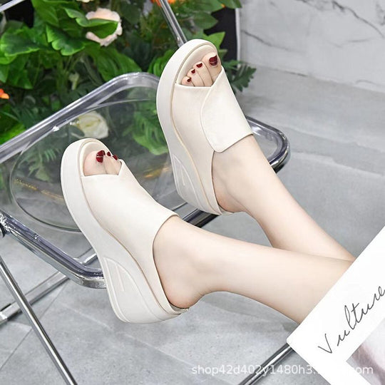 Damen Elegante Wedge-Sandalen mit modischem Riemendesign EB