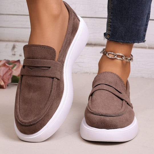 Damen Bequeme Slip-On Mokassins mit modischer Sohle EB