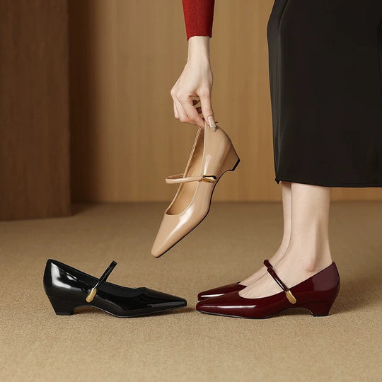 Damen elegante Slingback-Ballerinas mit modischem Riemchen EB