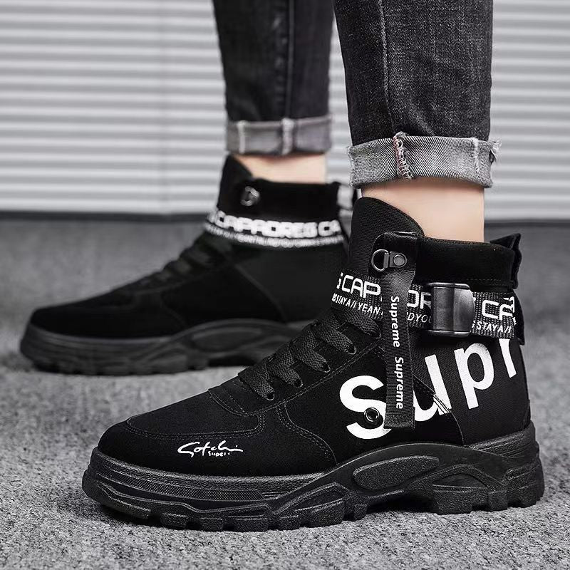 Damen Trendige High-Top Sneakers mit verstellbarem Knöchelriemen EB