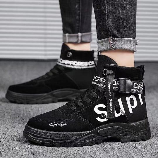 Damen Trendige High-Top Sneakers mit verstellbarem Knöchelriemen EB