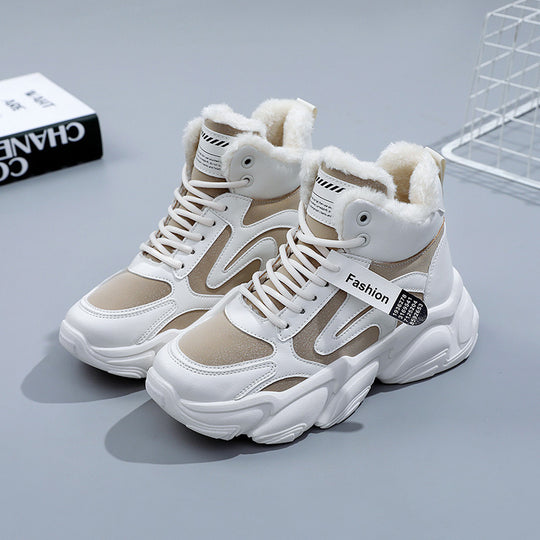 Damen modische Sneaker mit warmem Innenfutter und rutschfester Sohle EB