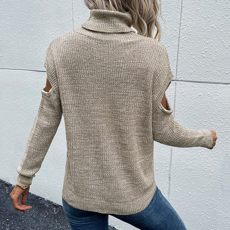 Damen Strickpullover mit schulterfreiem Design EB