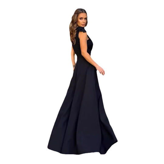 Damen Elegantes Abendkleid mit Hohem Schlitz EB