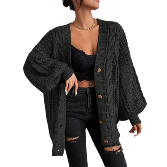 Damen Strickjacke mit oversized Passform und Zopfmuster EB