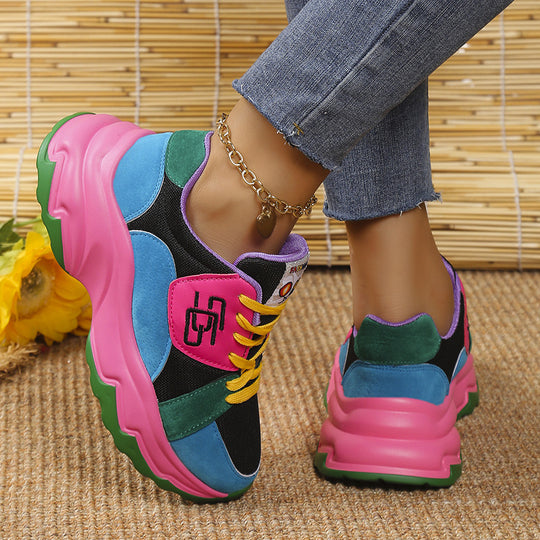 Damen Sportliche Sneakers mit modischem Farbdesign und komfortabler Dämpfung EB