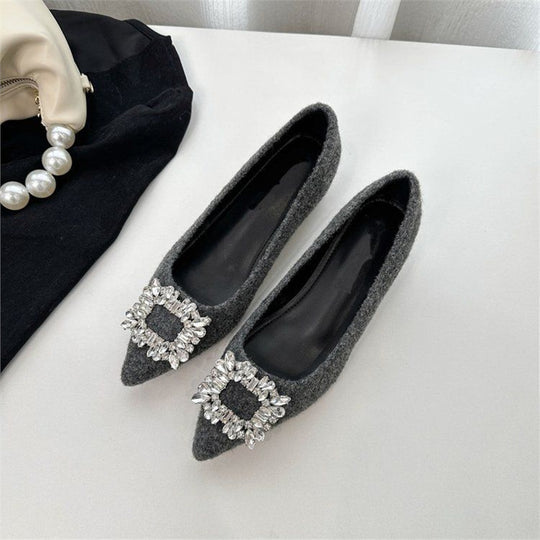 Damen elegante Spitzenschuhe mit funkelndem Strassdetail EB