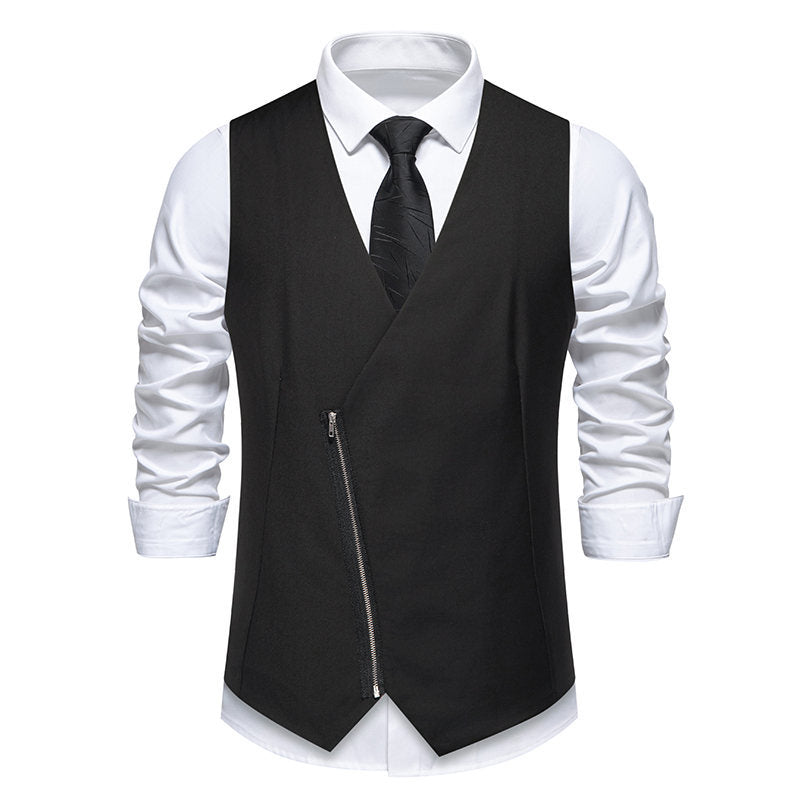 Herren elegante Anzugweste mit modernem Schnitt und praktischen Reißverschlüssen EB