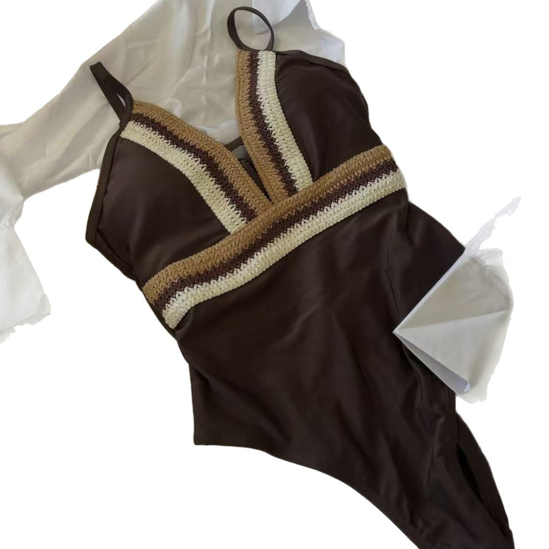 Damen Eleganter Einteiler-Badeanzug mit raffinierten Farbdetails EB