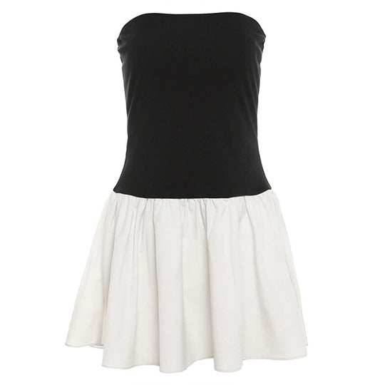 Damen Bandeau Minikleid mit voluminösem Rock EB