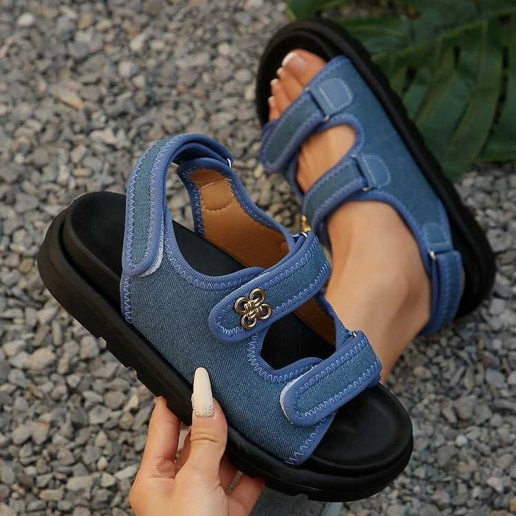 Damen Komfortable Sandalen mit verstellbarem Riemendesign EB
