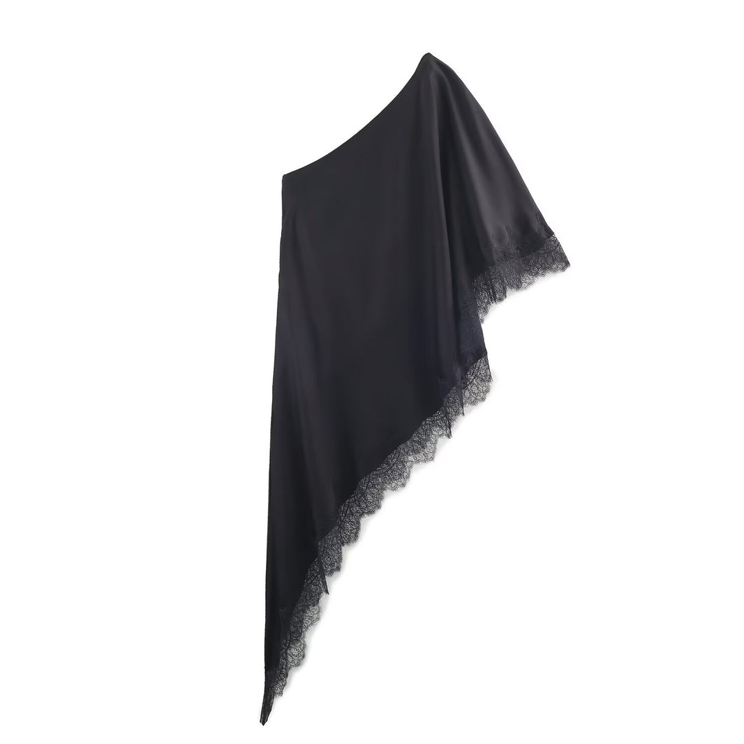 Damen Schal mit luxuriösem Spitzenbesatz EB