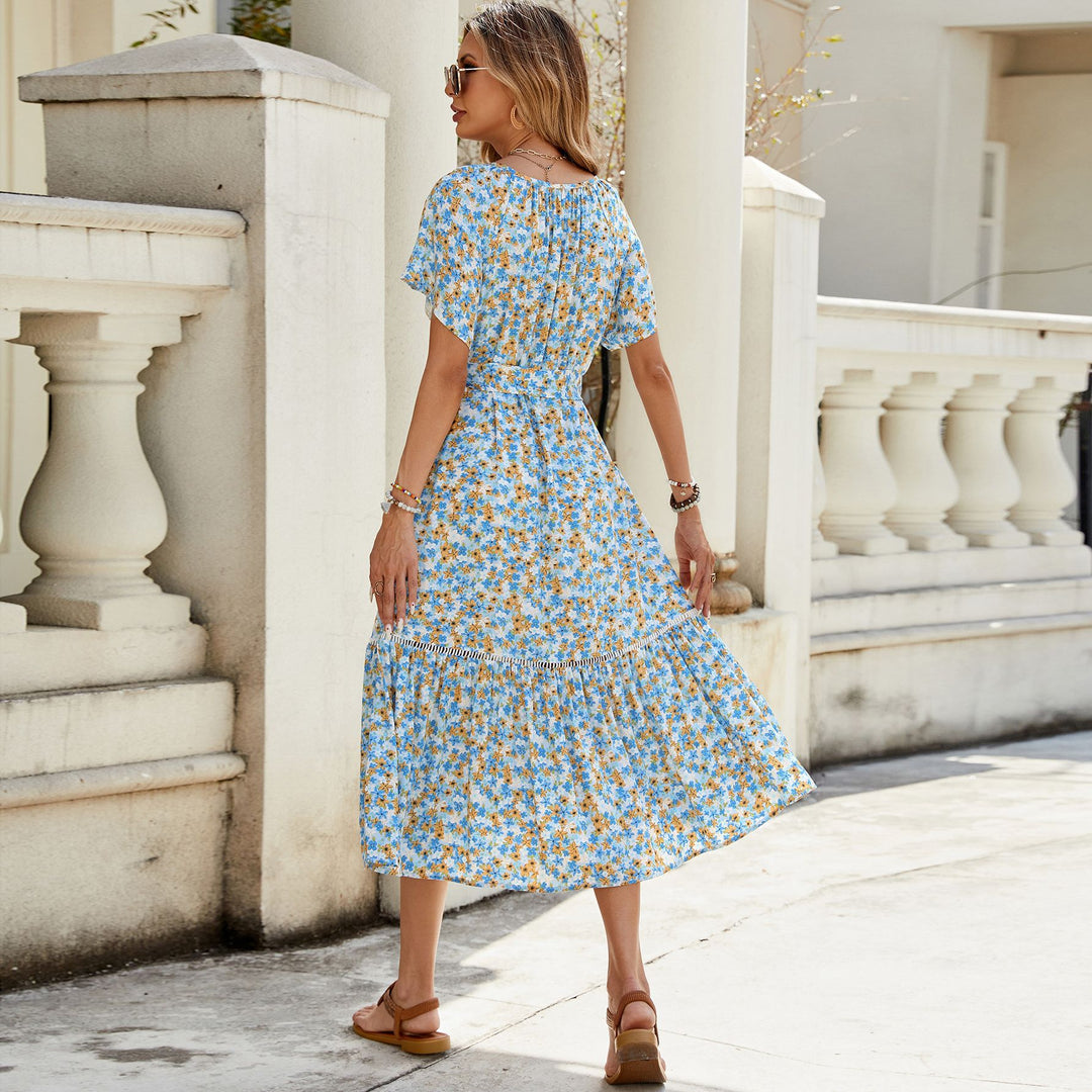 DamenMaxikleid mit floralen Mustern EB