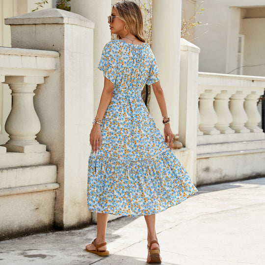 DamenMaxikleid mit floralen Mustern EB