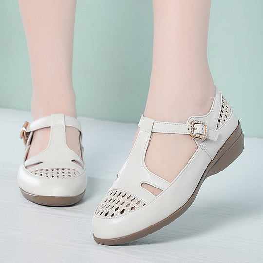Damen Riemchensandalen mit komfortablem Fußbett und modischem Schnallenakzent EB