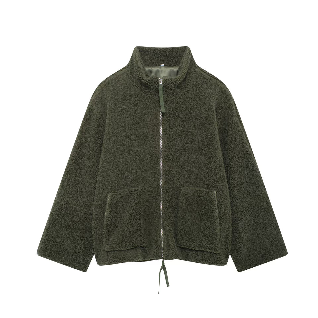 Damen Fleecejacke mit hohem Kragen und Reißverschluss EB