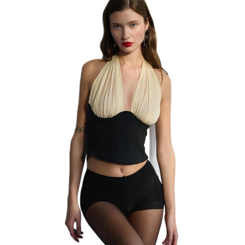 Damen Haltertop mit elegantem Drapierungseffekt EB