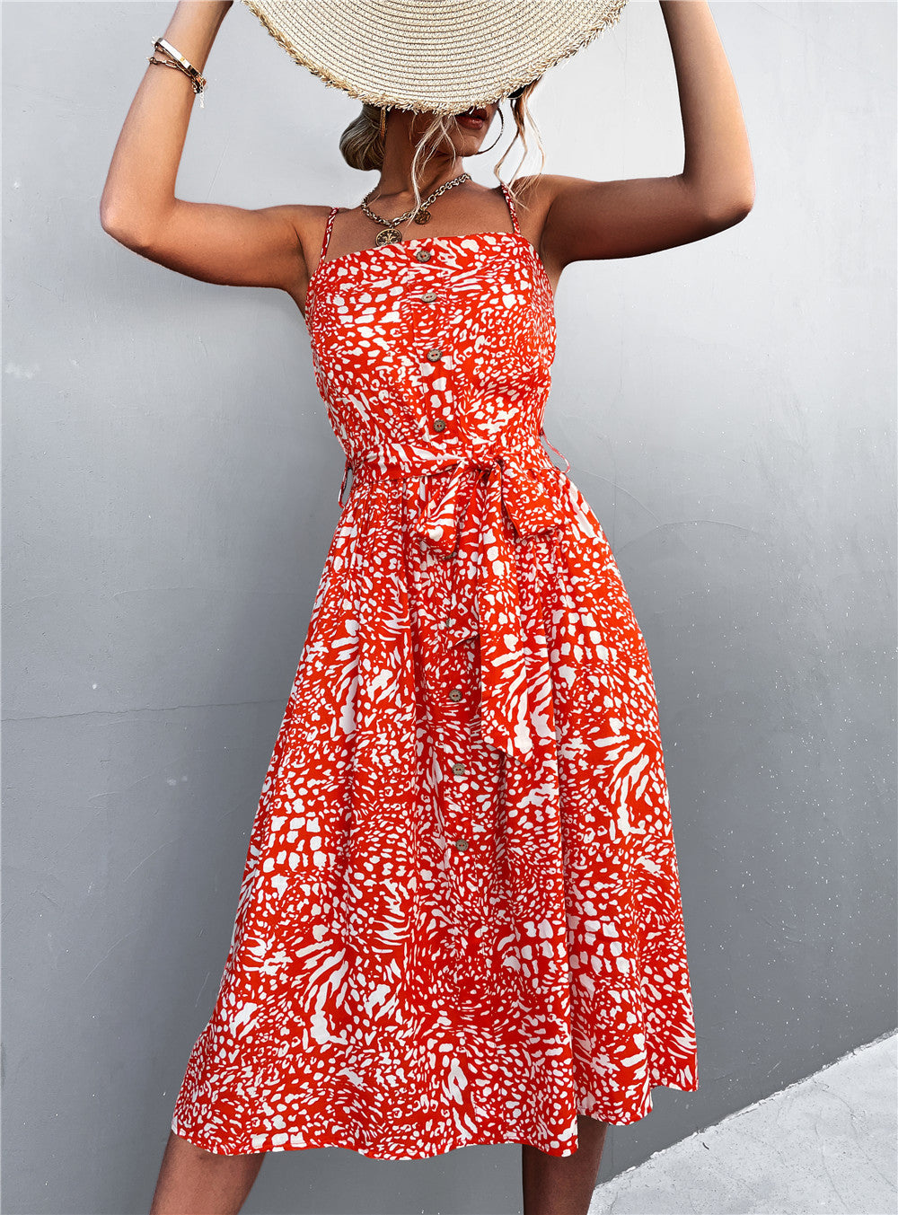 Damen Midikleid mit schickem Bustier-Oberteil und tailliertem Gürtel EB