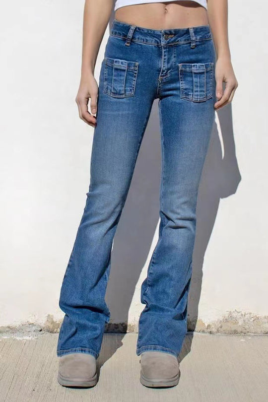Damen Bootcut Jeans mit praktischen Taschen EB