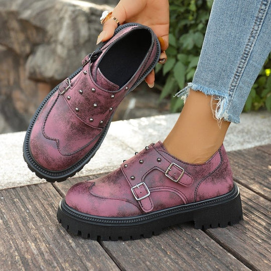 Damen modische Schnürschuhe mit Ziernähten und Plateau EB
