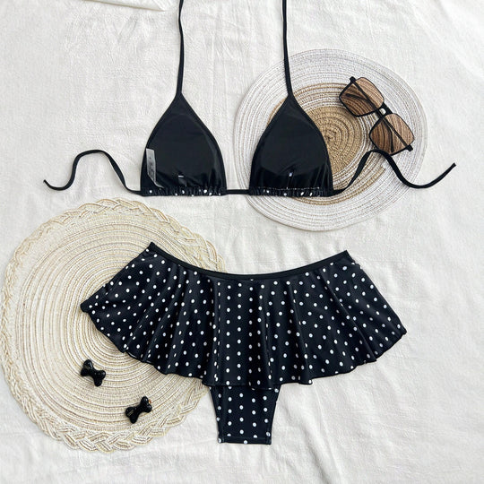 Damen Triangel-Bikini mit gerafftem Volant EB