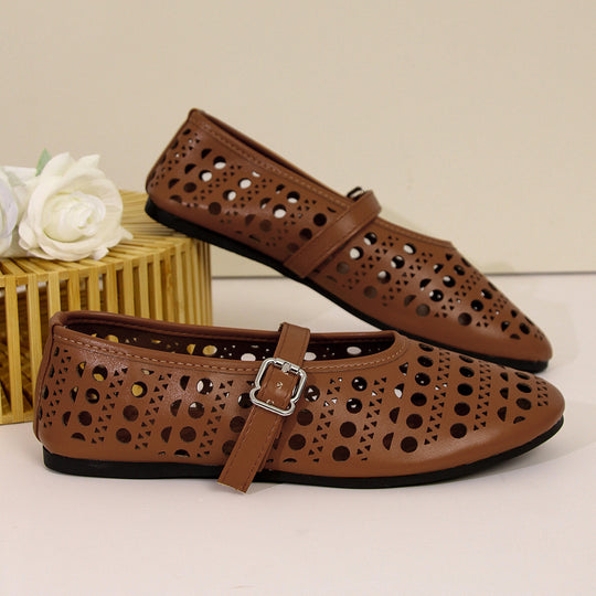 Damen komfortable Halbschuhe mit atmungsaktivem Design und verstellbarem Riemchen EB