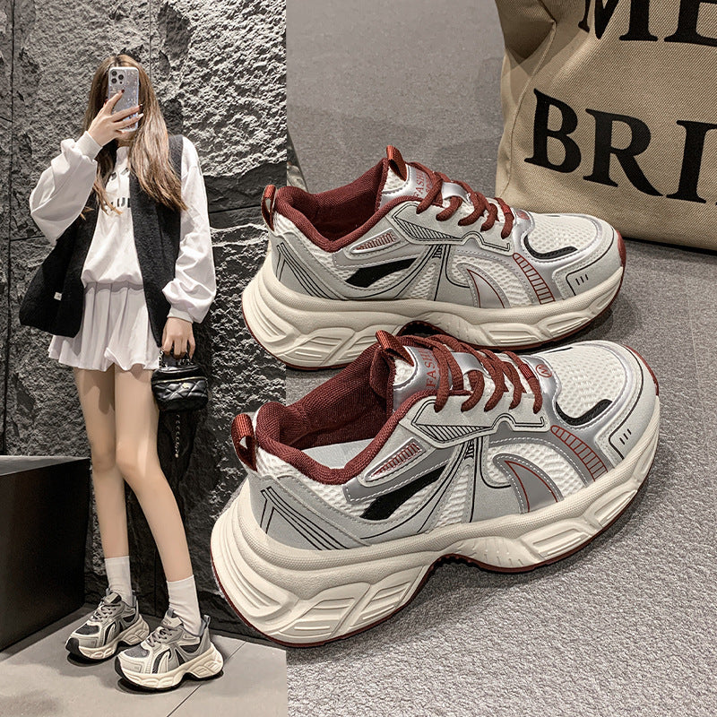 Damen Atmungsaktive Chunky Sneakers mit dämpfender Sohle EB