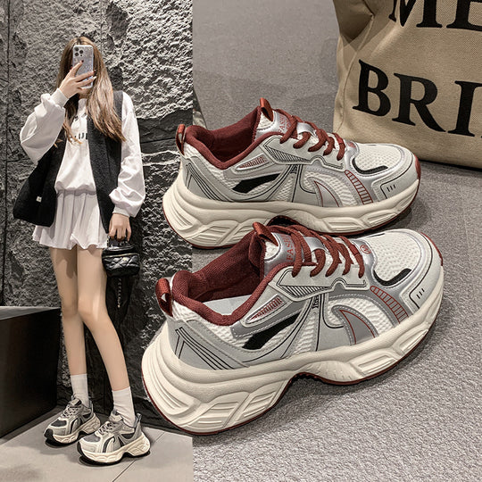Damen Atmungsaktive Chunky Sneakers mit dämpfender Sohle EB