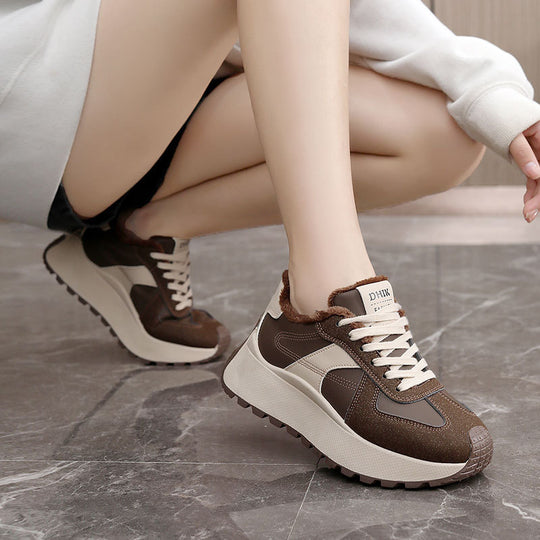 Damen Sportliche High-Top Sneakers mit warmem Fleece-Futter EB