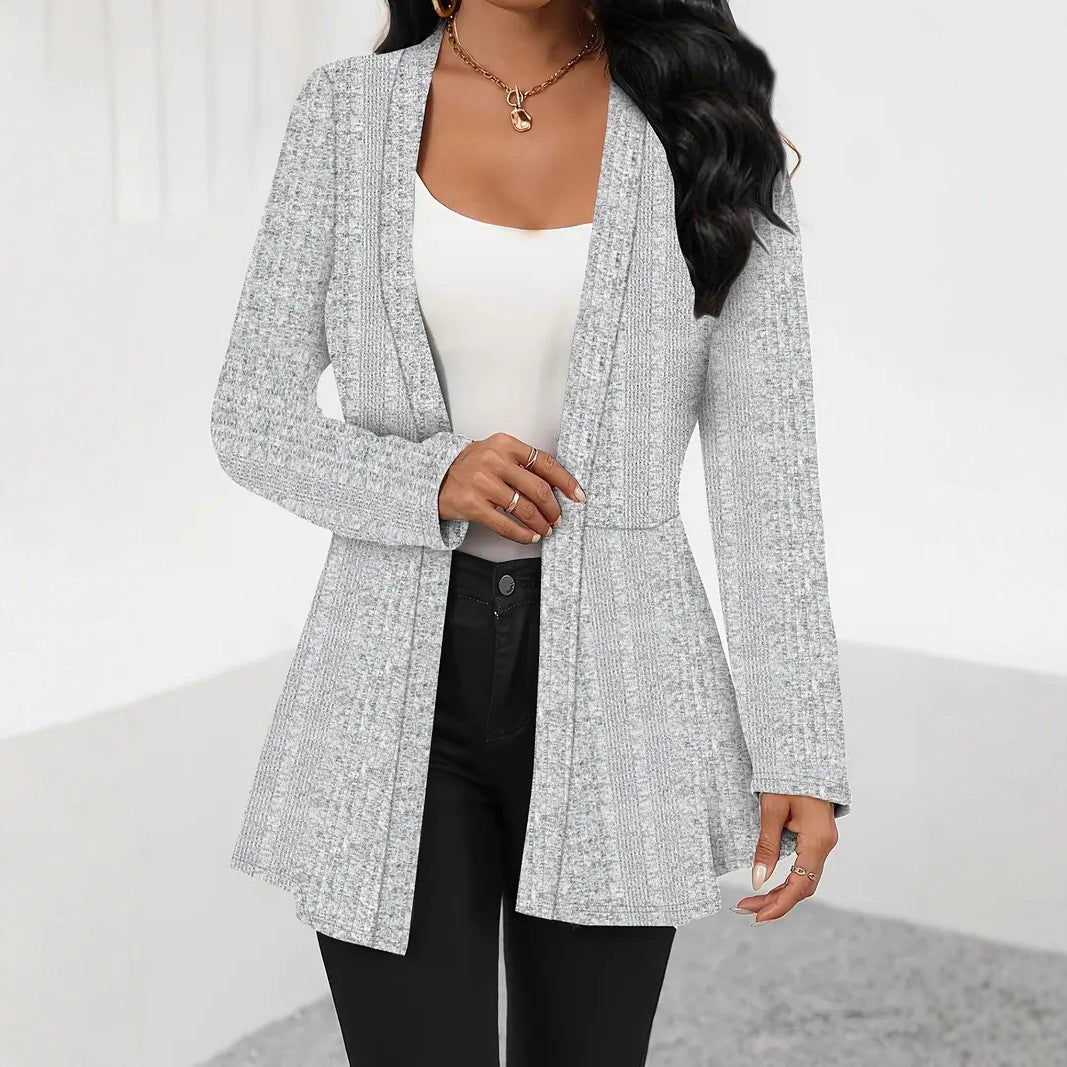 Damen Moderne Strickjacke mit asymmetrischem Schnitt und eleganten Details EB