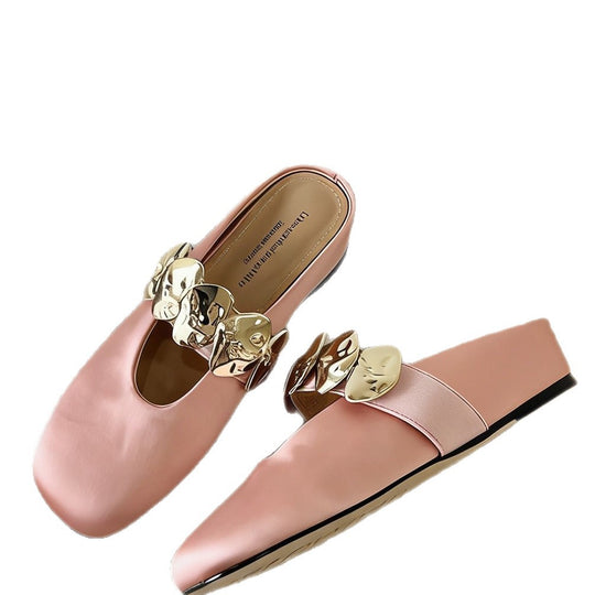 Damen elegante Slipper mit glänzender Applikation EB