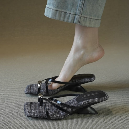 Damen Slingback-Pantoletten mit modischem Design und elegantem Absatz EB