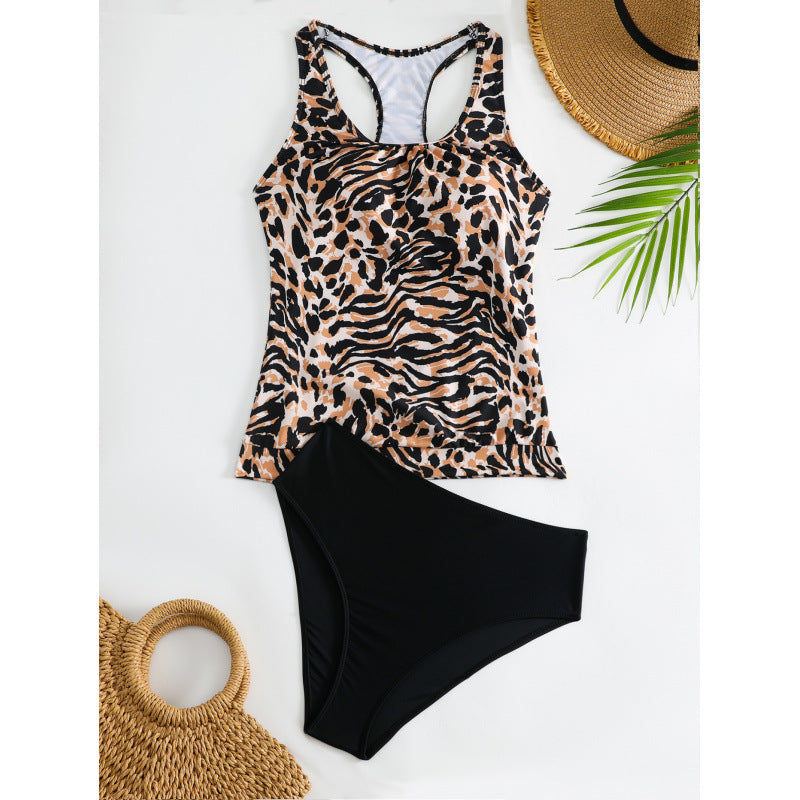 Damen Tankini-Set mit modischem Tiermuster und elastischem Hochbund EB