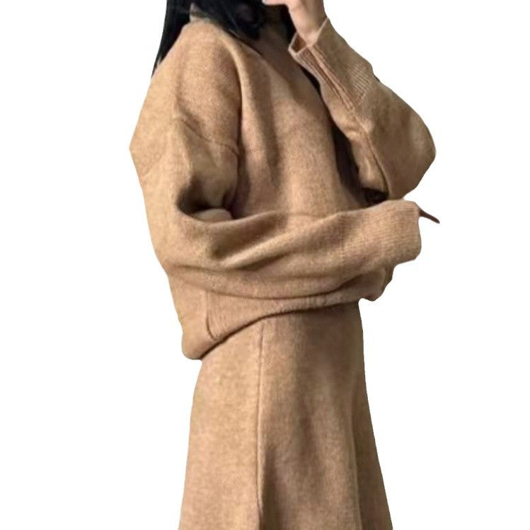 Damen Strickkleid mit voluminösen Ärmeln und lässigem Schnitt EB