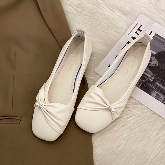 Damen Bequeme und elegante Ballerinas mit Perlenakzent EB