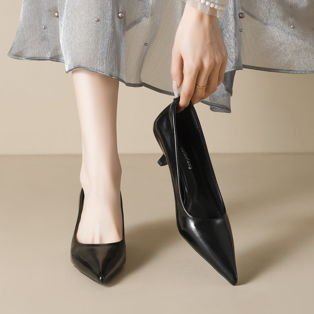 Damen elegante Pumps mit spitzem Zehenbereich und zeitlosem Design EB
