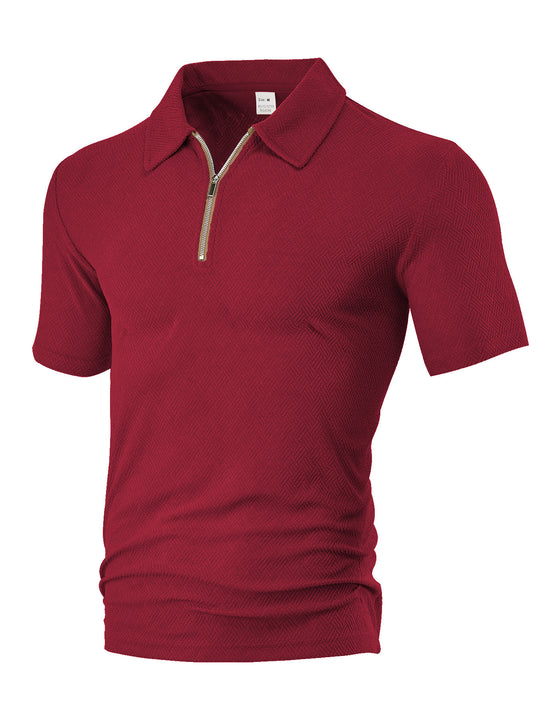 Herren Polo-Shirt mit elegantem Reißverschluss und strukturiertem Design EB