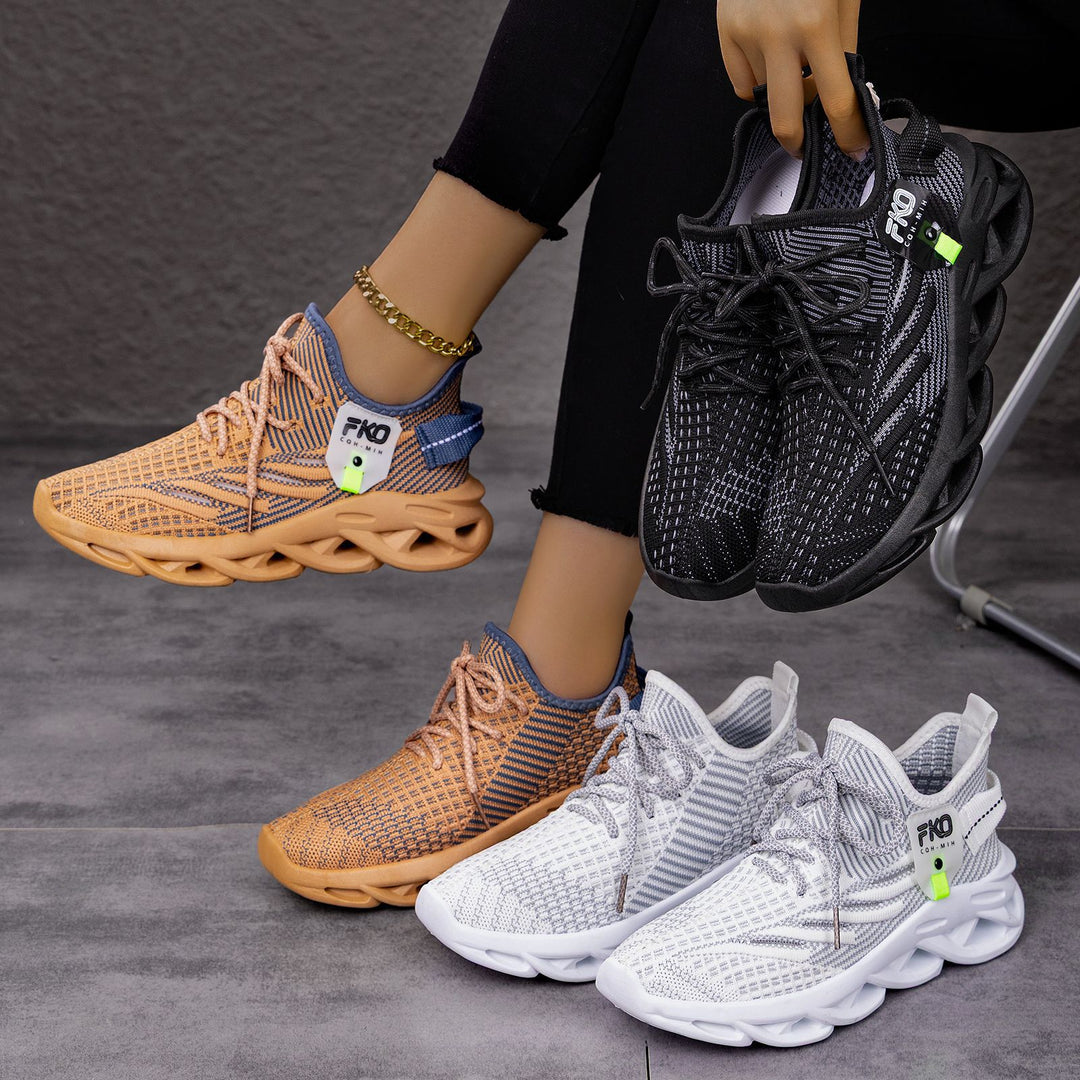 Damen Sportliche Laufschuhe mit atmungsaktiver Strickoberfläche und innovative Dämpfungstechnologie EB